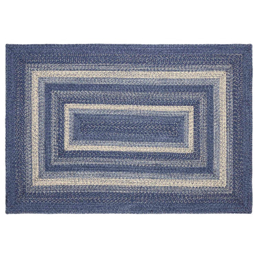 Great Falls Blue Jute Braided Rug Rect with Rug Pad 4'x6' VHC Brands - The Fox Decor